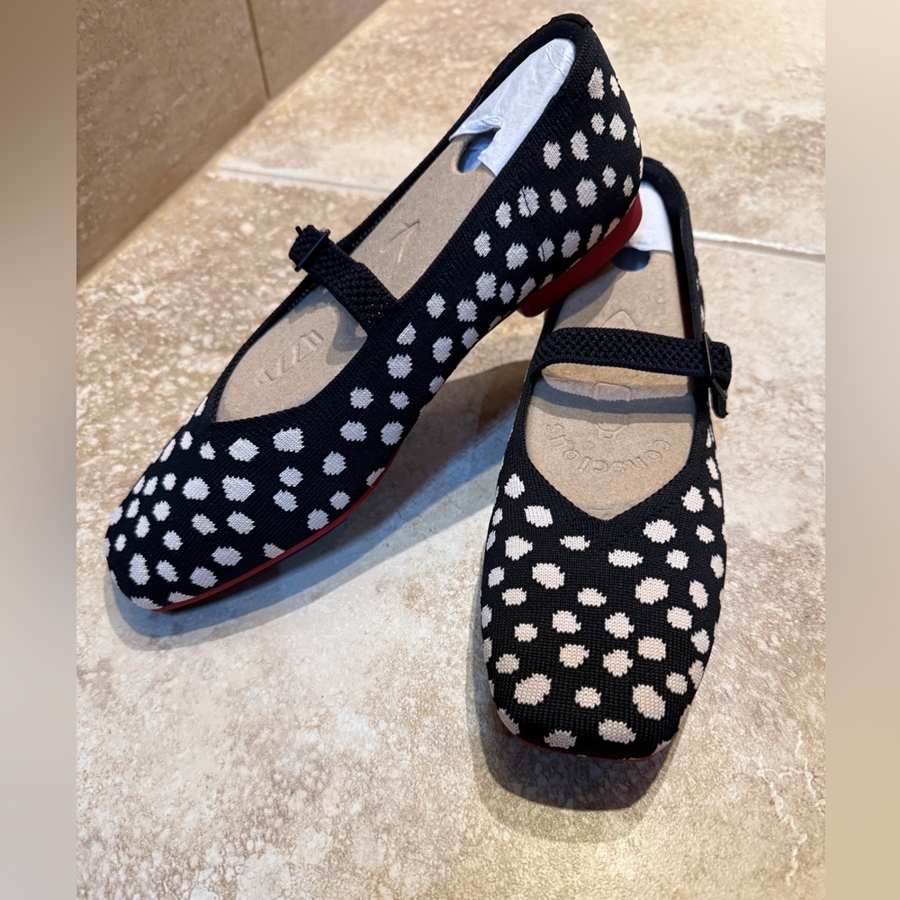 Black and White Polka Dot Mary Jane Flats